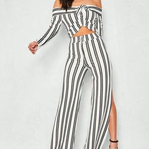 Miss Empire Black Stripe Two Piece Set